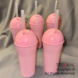 VASO DOMO CON SORBETE 400 ML ROSA PASTEL x 5